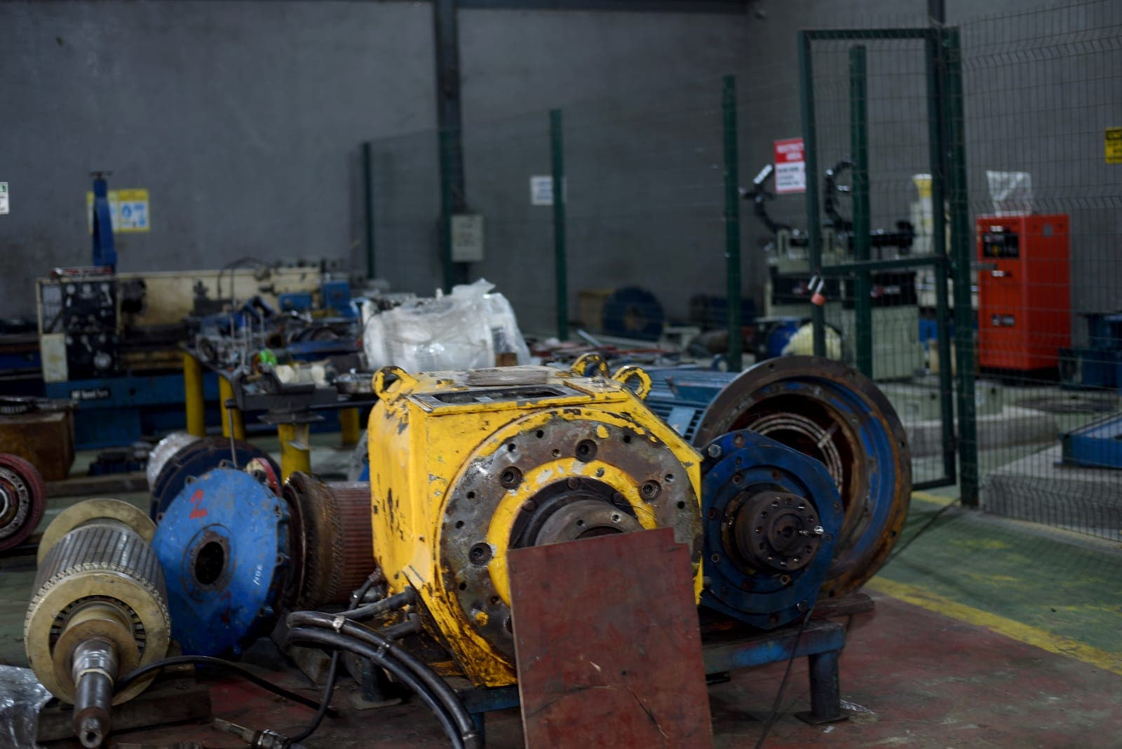 Rotor of a large electric motor during overhaul