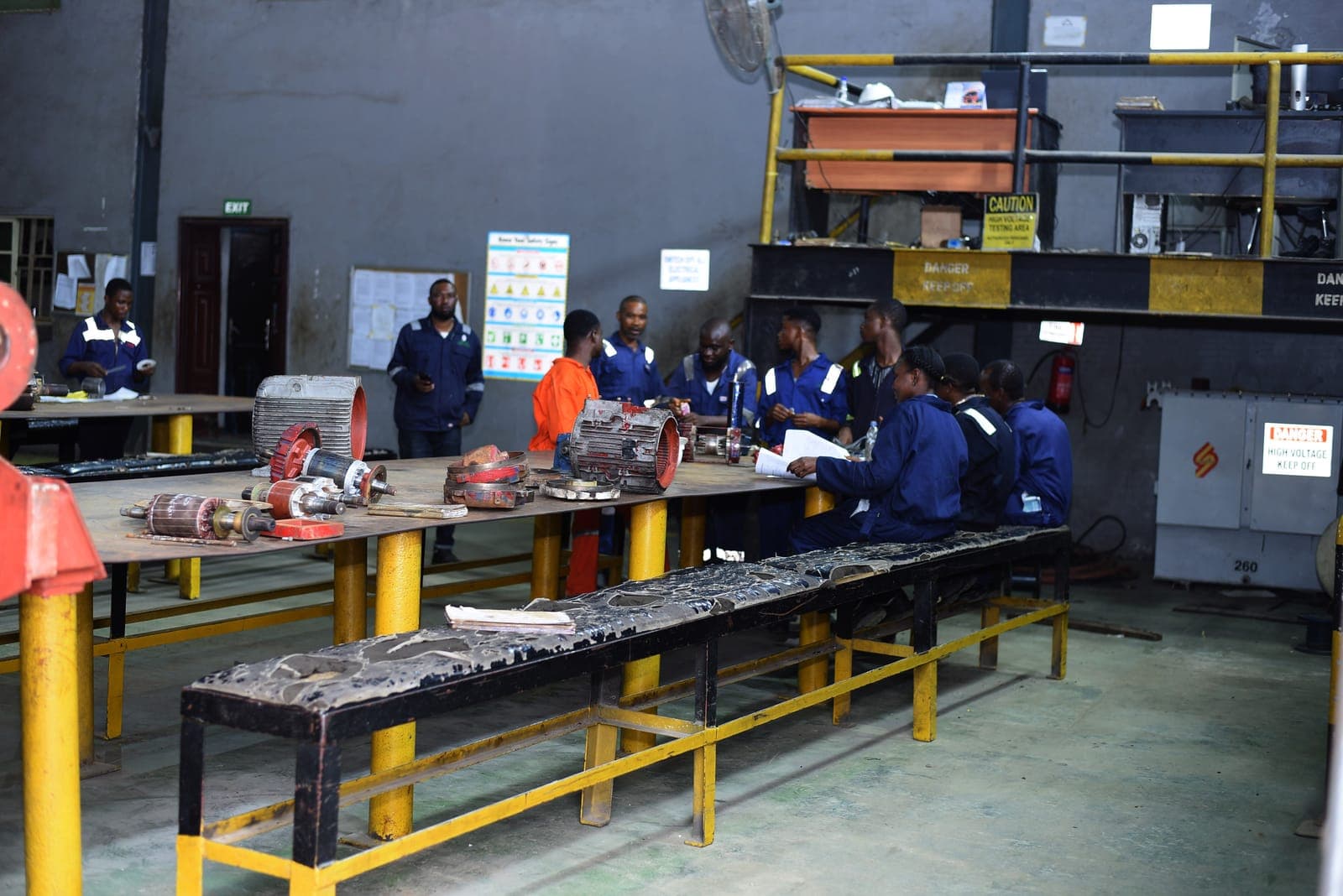 The Peakware Offshore multidisciplinary team at work in the workshop